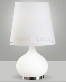 Ade lampada da tavolo vetro bianco h.58cm grande 2 luci attacco e14...