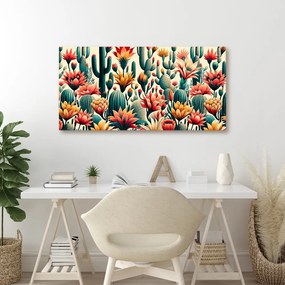 Quadro su tela – Fiori e cactus nel deserto