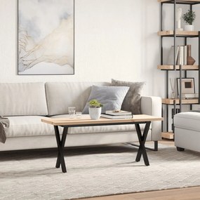 Tavolino salotto telaio a x 110x40x45,5cm massello pino e ghisa