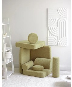 Divano per bambini verde con rivestimento in bouclé 132 cm Settee – Wigiwama