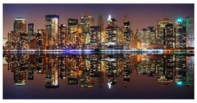 Fotomurale XXL  Gold reflections  NYC  Colore blu navy, Dimensioni e Misure 550x270