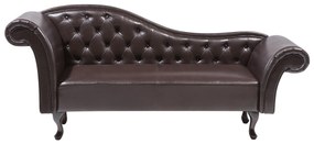 Chaise longue vintage sinistra in pelle sintetica marrone LATTES Beliani