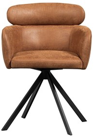 Sedia da pranzo marrone cognac in imbottito con braccioli Fenne – WOOOD