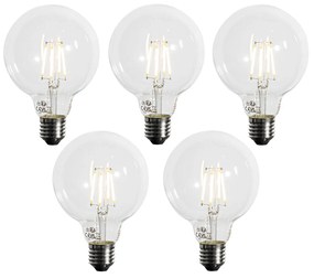 Set di 5 Lampadina LED dimmerabile a 3 livelli E27 G95 4W 450lm 3000K