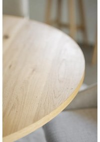 Tavolo da pranzo rotondo pieghevole in rovere naturale ø 135 cm Maddock - Rowico