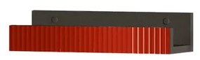 Mensola per bagno Niwa L 40 cm laccato opaco grigio carbone con vetro paprika