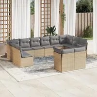 Set Divani da Giardino 12 pz con Cuscini Beige in Polyrattancod mxl 111420