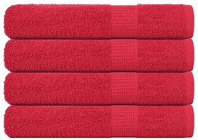 Asciugamani 4 Pz Rossi 100x200 Cm 360 G/m² 100% Cotone /