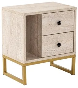 Comodino GLIMMER 50x45,2 cm beige/oro