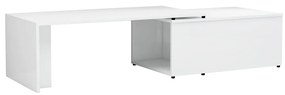 Tavolino Salotto Bianco Lucido 150x50x35 cm Legno Multistrato