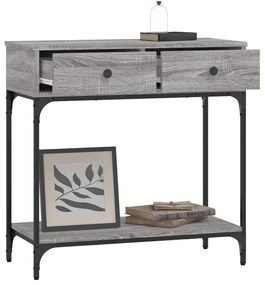Tavolino consolle grigio sonoma 75x34,5x75cm legno multistrato