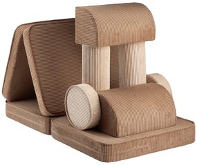 Divano per bambini marrone con rivestimento in velluto a coste 132 cm Settee – Wigiwama