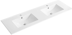 Lavabo da incasso rettangolo 151 x 46,5 cm in Ceramica Bianco  - MOTIAC