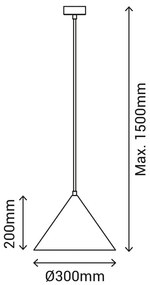 Apparecchio a sospensione verde, altezza 150 cm Vilma - SULION
