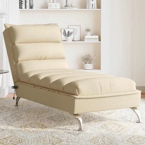 Chaise Longue Massaggi Con Cuscini Crema İn Tessuto /