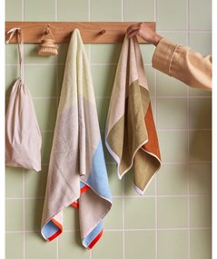 Asciugamano marrone in spugna di cotone 50x100 cm Block - Hübsch