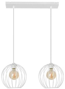 Lampadario su corda MERCURE 2xE27/15W/230V bianco