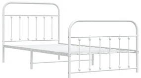 Giroletto con testiera e pediera metallo bianco 100x200 cm