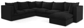 Divano angolare nero (con penisola a sinistra/a U) Manao – Makamii