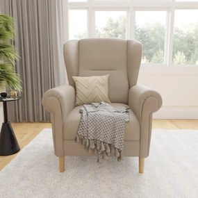 Poltrona con braccioli marrone chiaro Swan – Ropez