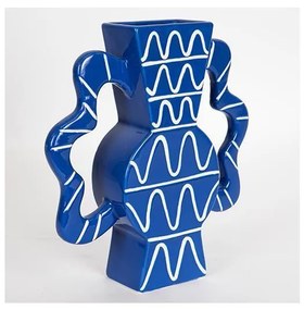 Vaso in ceramica 37,5x35,5 cm blu