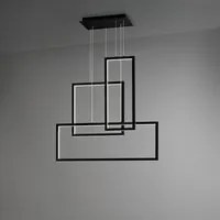 Lampadario In Alluminio Industrial Cross Colore Nero Led