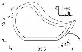 Lampada per bambini blu Bird - Candellux Lighting