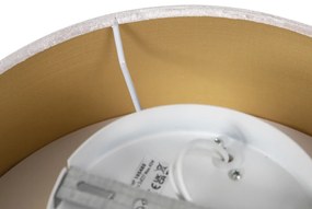 Plafoniera moderna rosa 30 cm con interno dorato - Drum