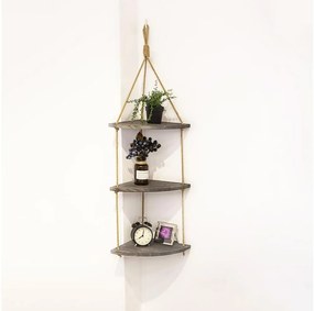 Mensola angolare pendente 90x25 cm marrone