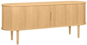 Credenza con ante scorrevoli impiallacciatura rovere e massello di rovere L160 cm EPIC