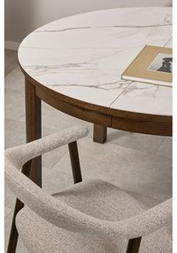 Tavolo da pranzo rotondo con piano in ceramica allungabile ø 120 cm Southampton – Actona