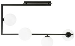 Lampadario a sospensione con supporto rigido SOMA 4xE14/10W/230V nero/bianco