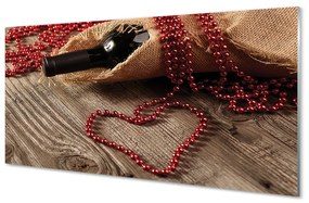 Pannello paraschizzi cucina Vino a cuore con perline 100x50 cm