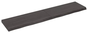 Ripiano muro grigio scuro 180x40x6 cm massello rovere trattato
