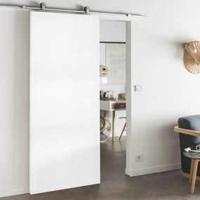 Porta scorrevole Trinity in mdf bianco, L 93 x H 212 cm, con binario Loft Alluminio Reversibile