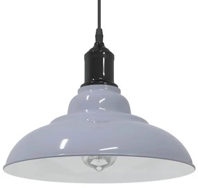 Lampada Sospensione Regolabile E27 Grigio Lucido Ø31 Cm Metallo /