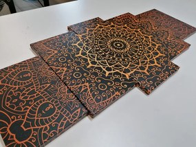 Quadri 5 pezzi – Mandala vintage in stile indiano