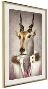 Poster  Animal Alter Ego: Antelope  Cornice Quadri Cornice d'oro con passe-partout, Larghezza x Altezza Home decor 40x60