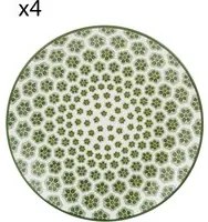 Set 4 piatti frutta geometria fiori verde porcellana Hanami