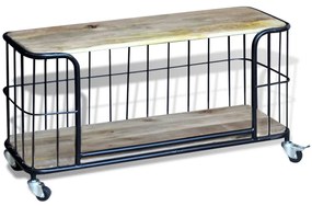 Mobile porta tv in solido legno di mango 100x40x45 cm