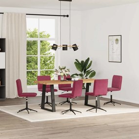 Sedie Da Pranzo 6 Pz Rosso Vino İn Velluto /
