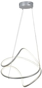 Lampadario LED moderno Konny grigio, luce con 3 temperature di colore 2850 lumen, NOVECENTO