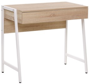Set di mobili da ufficio legno chiaro e bianco FOSTER/CARTER Beliani