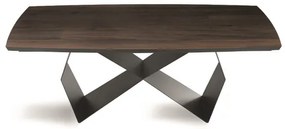 Tavolo allungabile 300 cm con base metallo Nero e piano Rovere Termico WALL