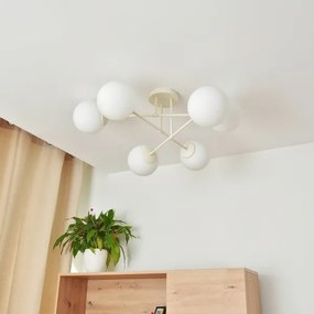 Plafoniera MOON 6xE27/15W/230V crema