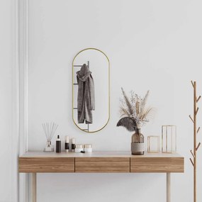 Specchio da Parete Dorato Ovale e Rettangolare in Vari Formati Elegante e Decorativo, 80 x 35 cm / Oro
