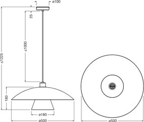 Osram - Lampada a sospensione con cavo DECOR FLYING MUSHROOM 1xE27/25W/230V Ø 50 cm nero
