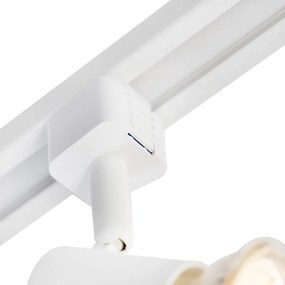 Sistema a binario moderno con 5 faretti monofase bianco - Jeany