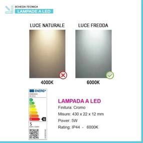 Specchio bagno rotondo con luce a led integrata da 60cm