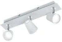 Faretti Led Parete Soffitto Barra 3 Spots Diffusore Conico Bianca Narcos GD Trio